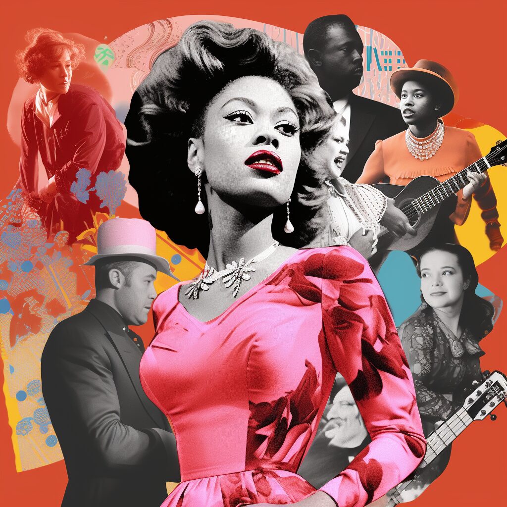 A collage featuring various artists who have covered "Jolene," alongside images of award ceremonies where the song was recognized, encapsulating the song