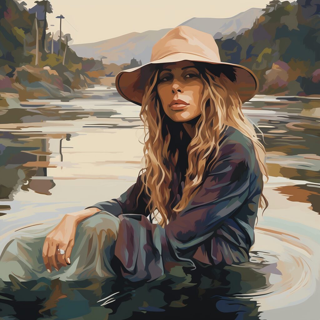 Create an image that encapsulates the emotional depth and timeless appeal of Joni Mitchell