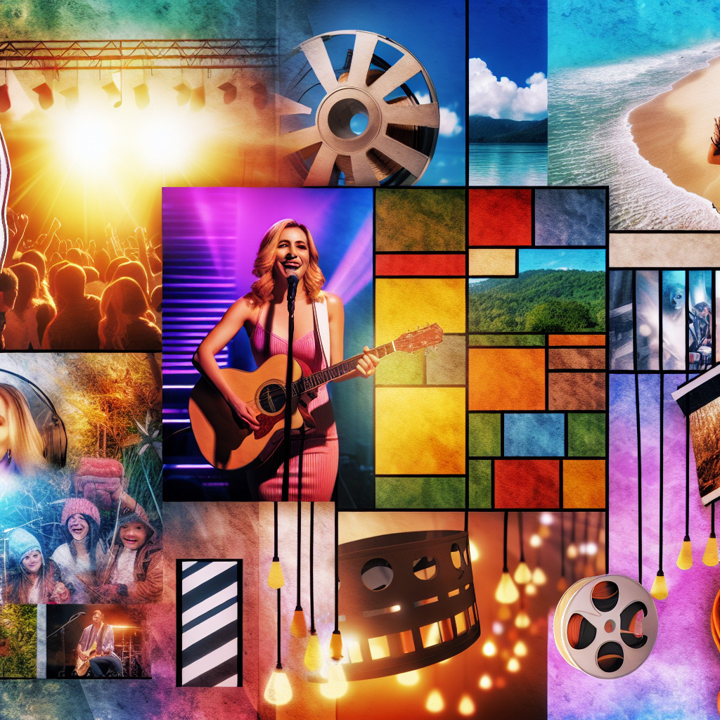 "Imagine a vibrant collage that represents the impact of Taylor Swift’s song, 