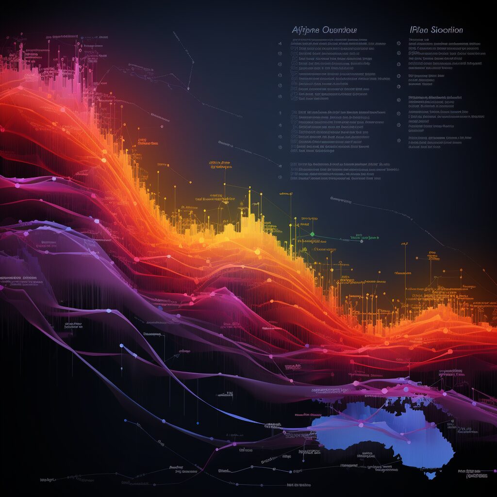 An artistic graph or map showing 