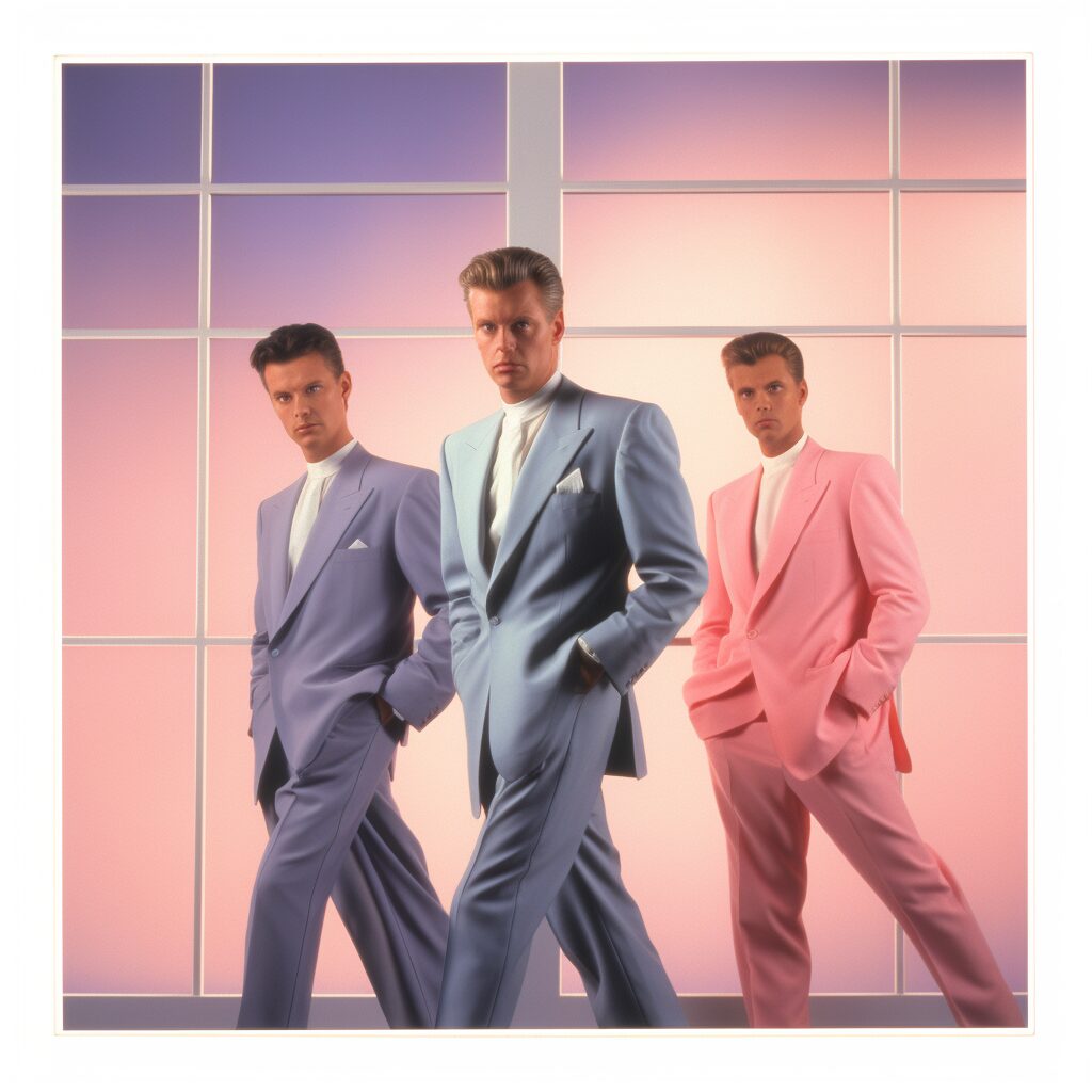 Visualize an elegant and sophisticated album cover, reminiscent of Spandau Ballet