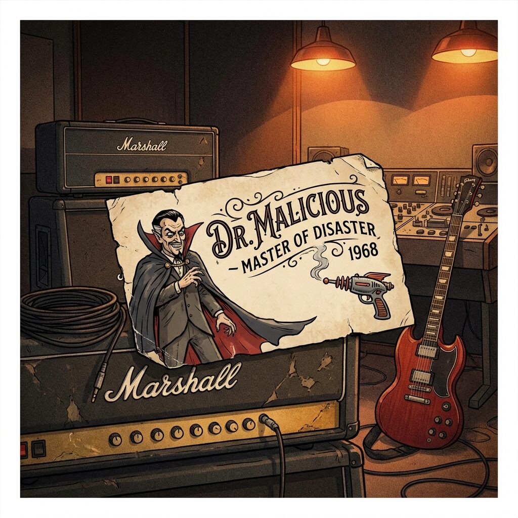 A vintage 1960s cartoon-style villain